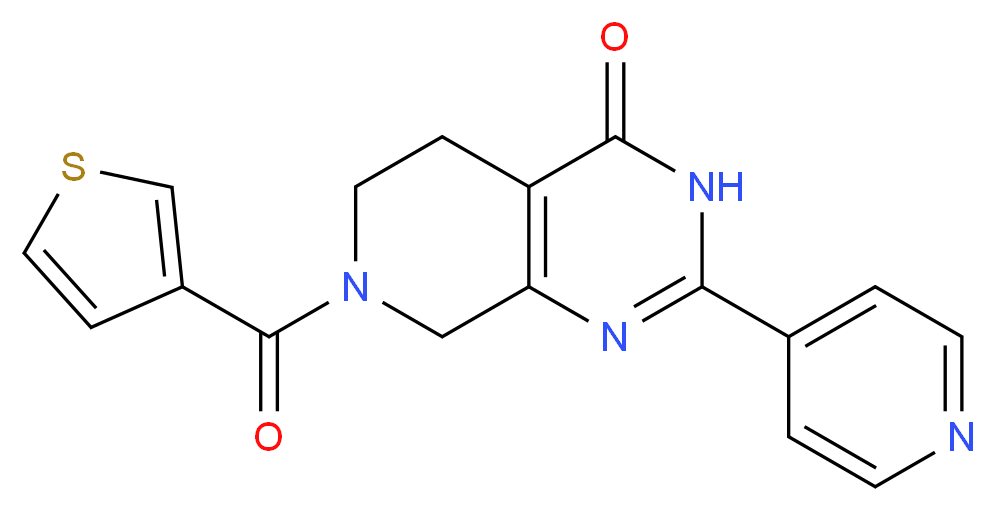 2-(4-pyridinyl)-7-(3-thienylcarbonyl)-5,6,7,8-tetrahydropyrido[3,4-d]pyrimidin-4(3H)-one_Molecular_structure_CAS_)