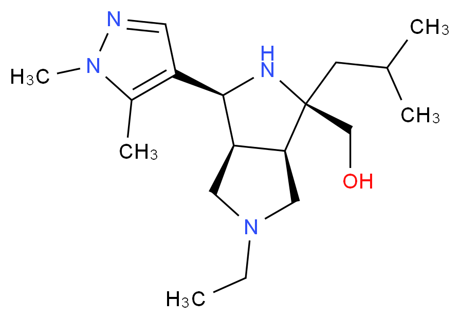 [(1R*,3S*,3aS*,6aR*)-3-(1,5-dimethyl-1H-pyrazol-4-yl)-5-ethyl-1-isobutyloctahydropyrrolo[3,4-c]pyrrol-1-yl]methanol_Molecular_structure_CAS_)