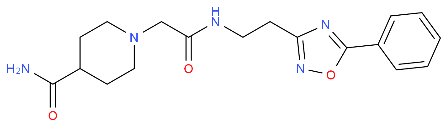 1-(2-oxo-2-{[2-(5-phenyl-1,2,4-oxadiazol-3-yl)ethyl]amino}ethyl)-4-piperidinecarboxamide_Molecular_structure_CAS_)