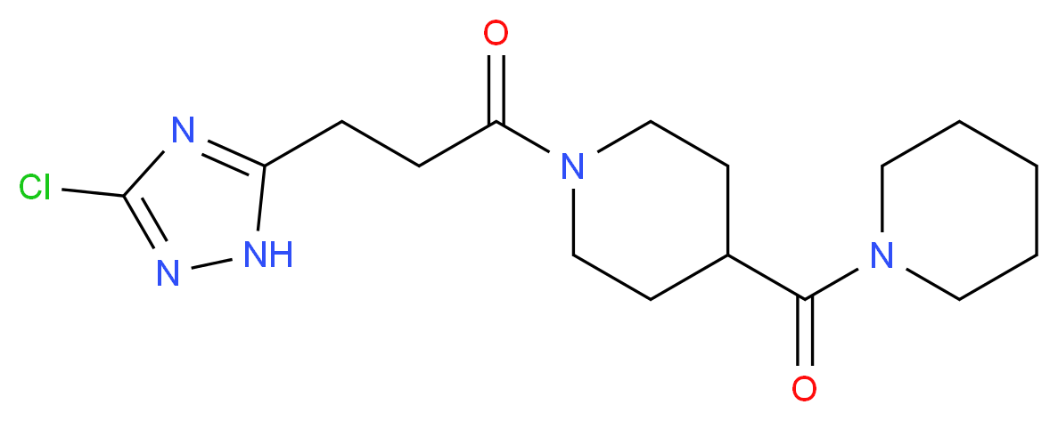 1-[3-(3-chloro-1H-1,2,4-triazol-5-yl)propanoyl]-4-(1-piperidinylcarbonyl)piperidine_Molecular_structure_CAS_)