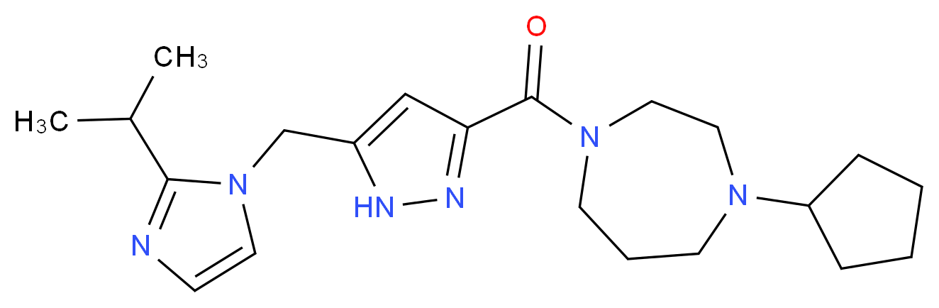 1-cyclopentyl-4-({5-[(2-isopropyl-1H-imidazol-1-yl)methyl]-1H-pyrazol-3-yl}carbonyl)-1,4-diazepane_Molecular_structure_CAS_)
