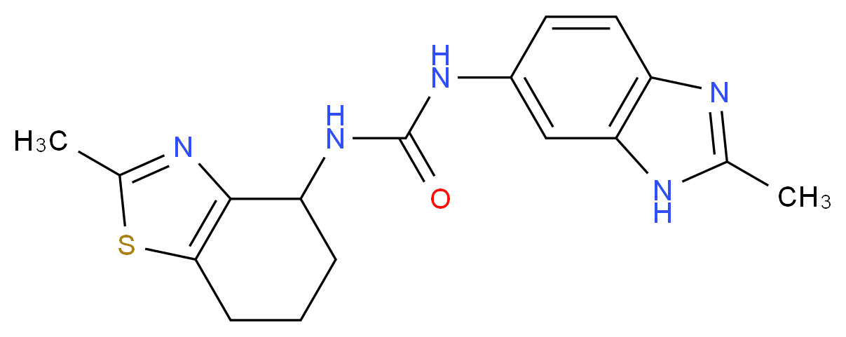 N-(2-methyl-1H-benzimidazol-6-yl)-N'-(2-methyl-4,5,6,7-tetrahydro-1,3-benzothiazol-4-yl)urea_Molecular_structure_CAS_)
