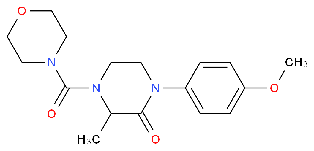 1-(4-methoxyphenyl)-3-methyl-4-(4-morpholinylcarbonyl)-2-piperazinone_Molecular_structure_CAS_)