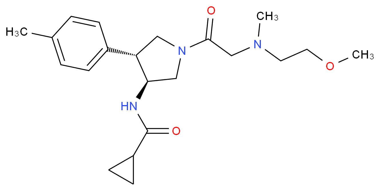 N-[(3S*,4R*)-1-[N-(2-methoxyethyl)-N-methylglycyl]-4-(4-methylphenyl)-3-pyrrolidinyl]cyclopropanecarboxamide_Molecular_structure_CAS_)