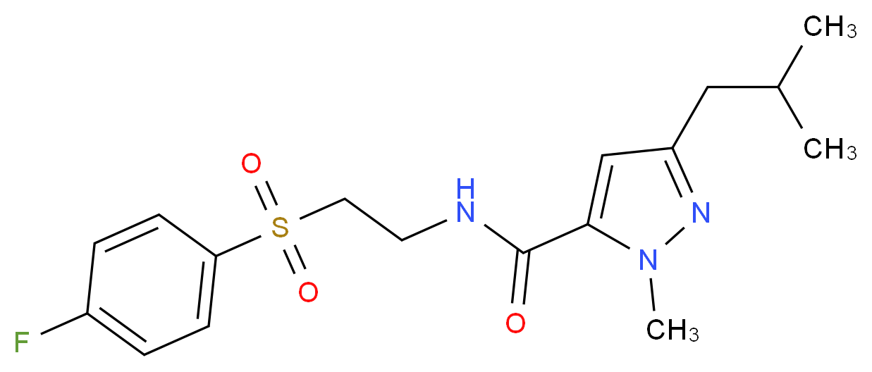 N-{2-[(4-fluorophenyl)sulfonyl]ethyl}-3-isobutyl-1-methyl-1H-pyrazole-5-carboxamide_Molecular_structure_CAS_)