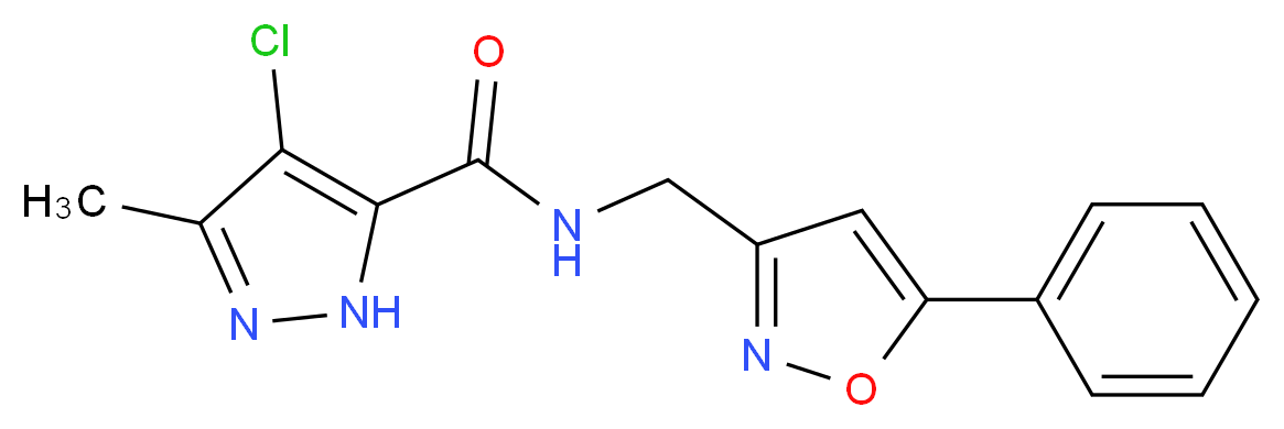 4-chloro-3-methyl-N-[(5-phenylisoxazol-3-yl)methyl]-1H-pyrazole-5-carboxamide_Molecular_structure_CAS_)