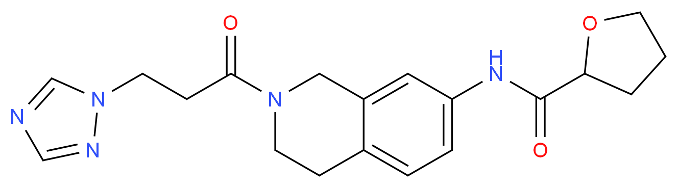 N-{2-[3-(1H-1,2,4-triazol-1-yl)propanoyl]-1,2,3,4-tetrahydro-7-isoquinolinyl}tetrahydro-2-furancarboxamide_Molecular_structure_CAS_)