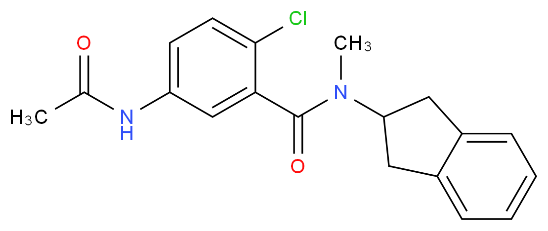5-(acetylamino)-2-chloro-N-(2,3-dihydro-1H-inden-2-yl)-N-methylbenzamide_Molecular_structure_CAS_)