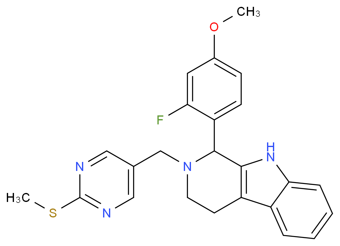 1-(2-fluoro-4-methoxyphenyl)-2-{[2-(methylthio)-5-pyrimidinyl]methyl}-2,3,4,9-tetrahydro-1H-beta-carboline_Molecular_structure_CAS_)