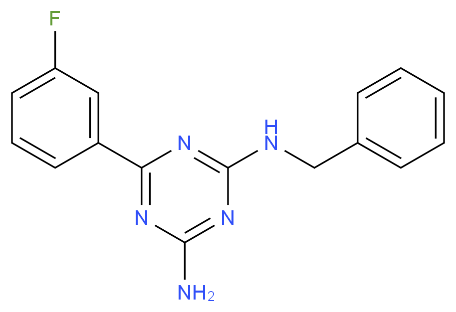 N-benzyl-6-(3-fluorophenyl)-1,3,5-triazine-2,4-diamine_Molecular_structure_CAS_)