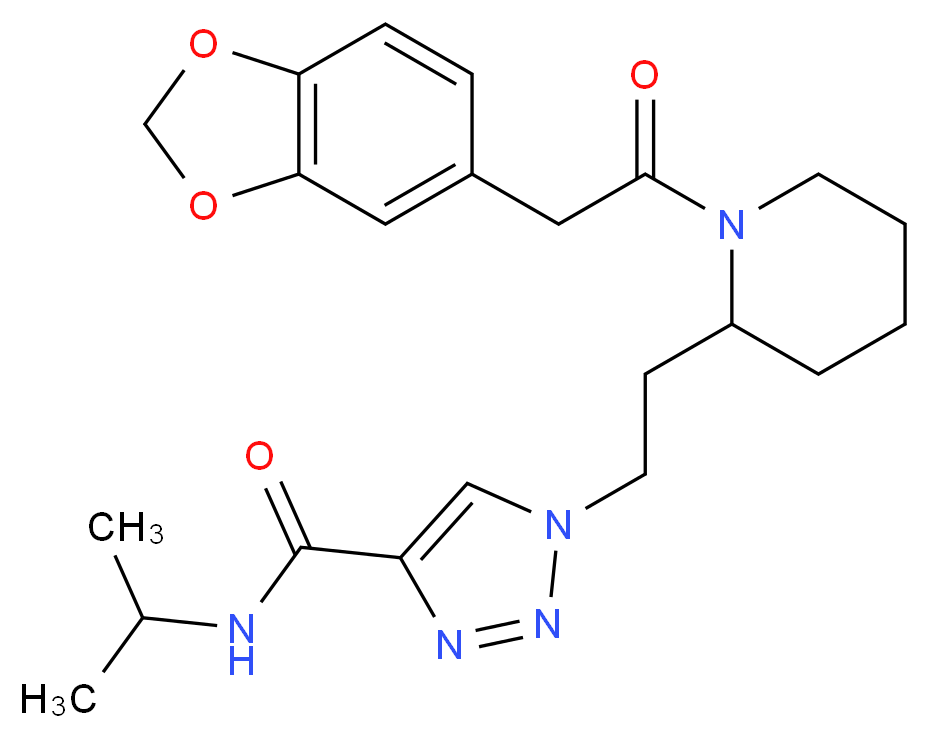 1-{2-[1-(1,3-benzodioxol-5-ylacetyl)-2-piperidinyl]ethyl}-N-isopropyl-1H-1,2,3-triazole-4-carboxamide_Molecular_structure_CAS_)