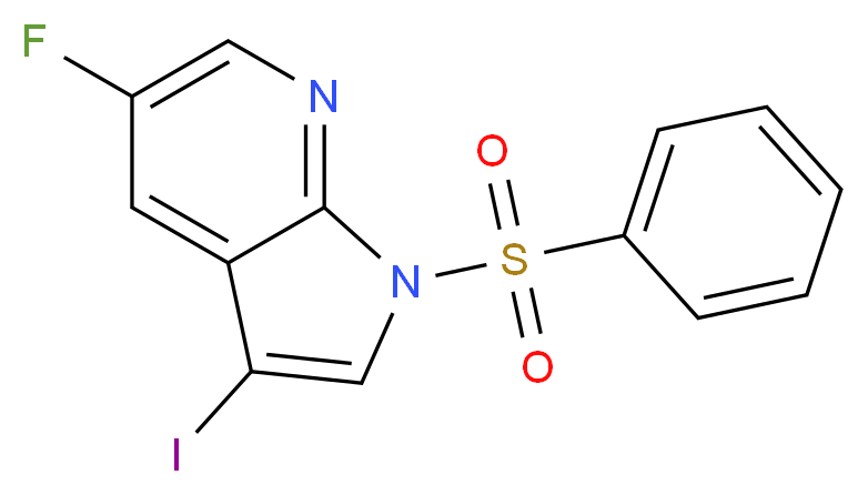 1-Benzenesulfonyl-5-fluoro-3-iodo-1H-pyrrolo[2,3-b]pyridine_Molecular_structure_CAS_)