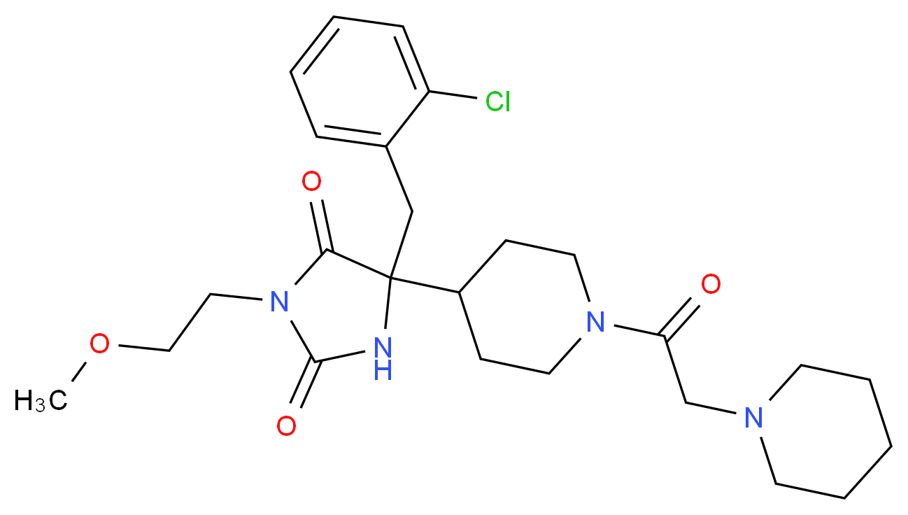 5-(2-chlorobenzyl)-3-(2-methoxyethyl)-5-[1-(1-piperidinylacetyl)-4-piperidinyl]-2,4-imidazolidinedione_Molecular_structure_CAS_)