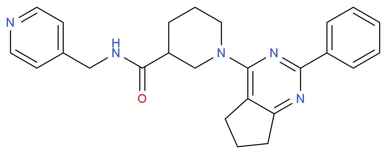 1-(2-phenyl-6,7-dihydro-5H-cyclopenta[d]pyrimidin-4-yl)-N-(4-pyridinylmethyl)-3-piperidinecarboxamide_Molecular_structure_CAS_)