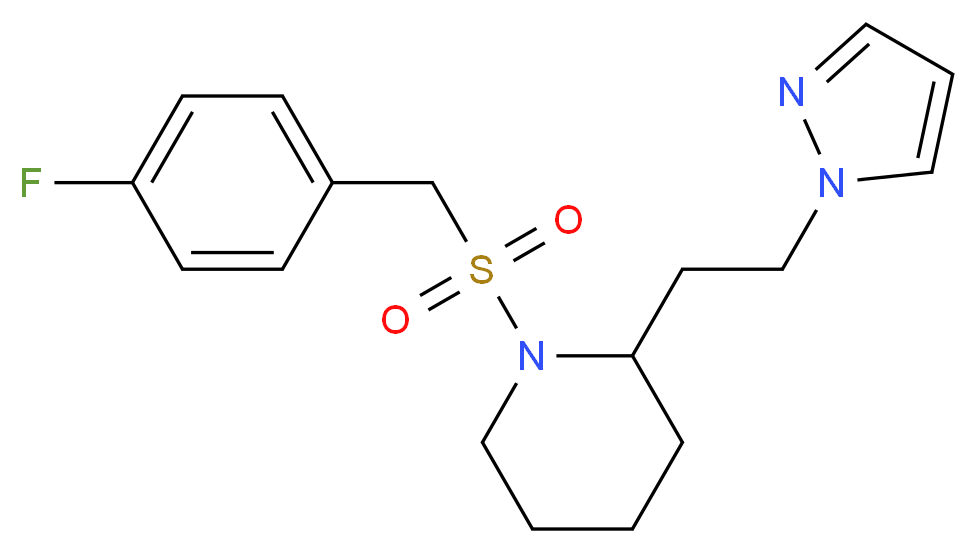 1-[(4-fluorobenzyl)sulfonyl]-2-[2-(1H-pyrazol-1-yl)ethyl]piperidine_Molecular_structure_CAS_)
