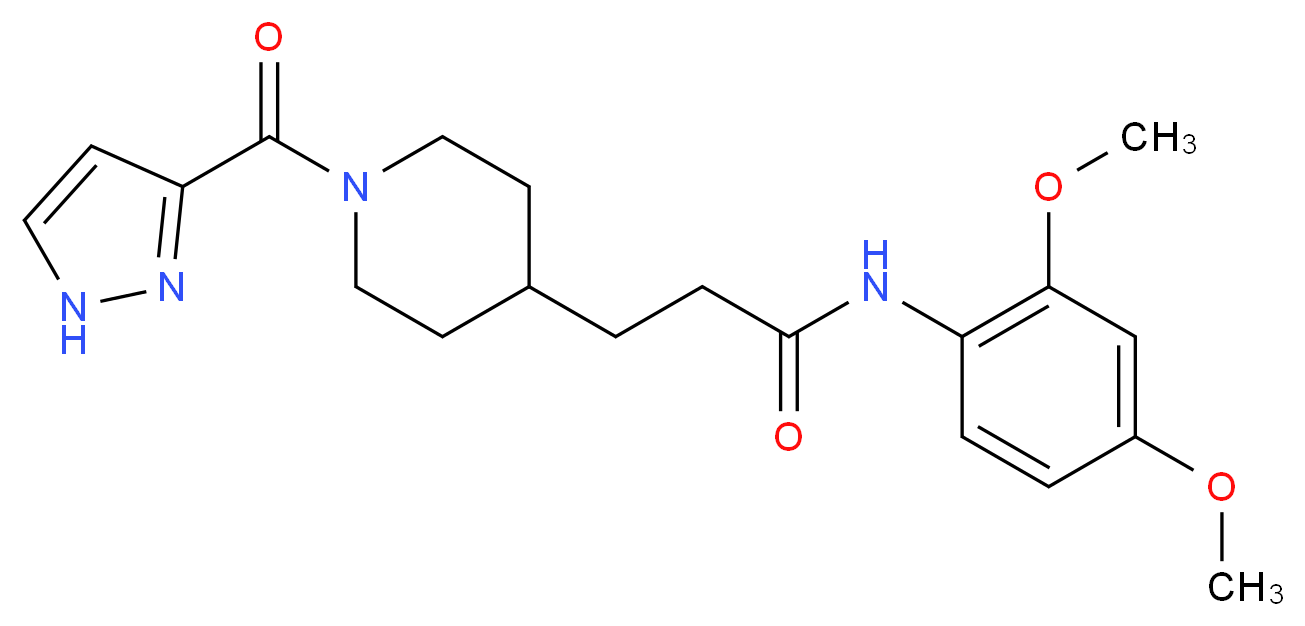 N-(2,4-dimethoxyphenyl)-3-[1-(1H-pyrazol-3-ylcarbonyl)piperidin-4-yl]propanamide_Molecular_structure_CAS_)