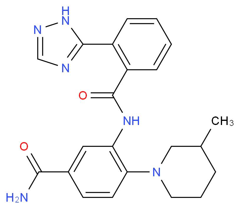 4-(3-methylpiperidin-1-yl)-3-{[2-(1H-1,2,4-triazol-5-yl)benzoyl]amino}benzamide_Molecular_structure_CAS_)