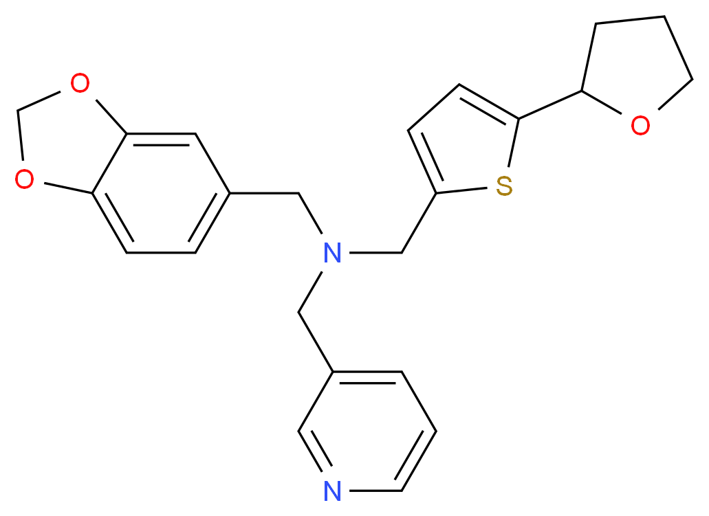 (1,3-benzodioxol-5-ylmethyl)(pyridin-3-ylmethyl){[5-(tetrahydrofuran-2-yl)-2-thienyl]methyl}amine_Molecular_structure_CAS_)