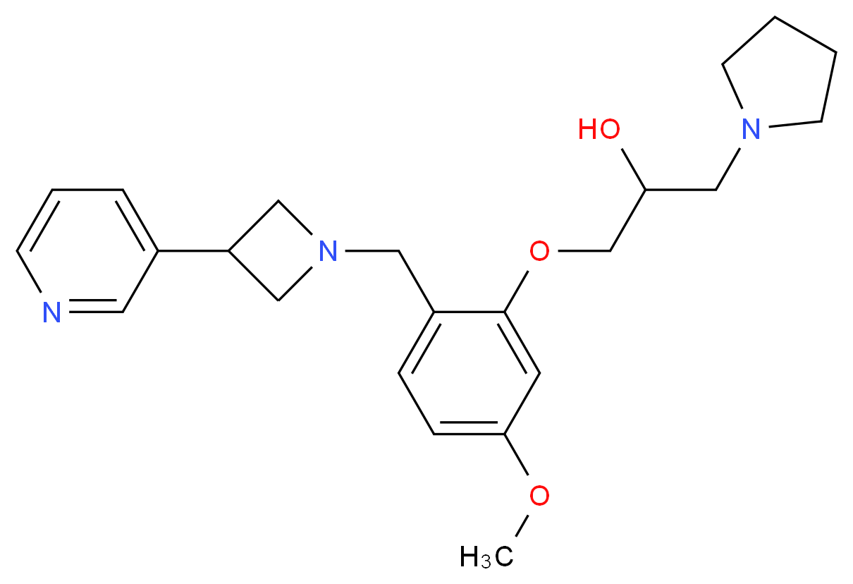 1-{5-methoxy-2-[(3-pyridin-3-ylazetidin-1-yl)methyl]phenoxy}-3-pyrrolidin-1-ylpropan-2-ol_Molecular_structure_CAS_)