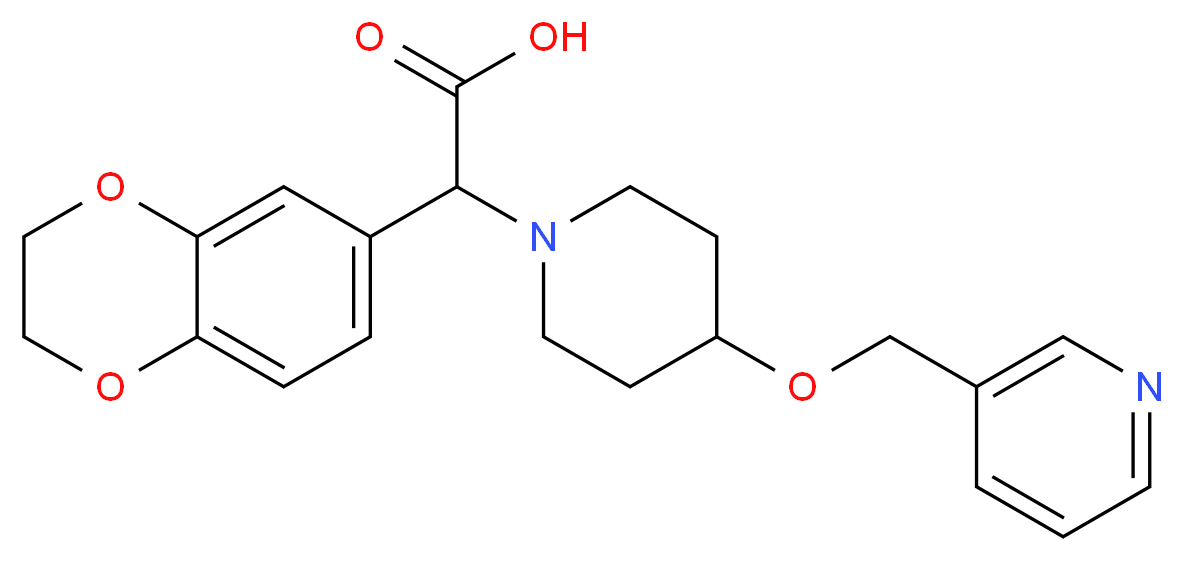 2,3-dihydro-1,4-benzodioxin-6-yl[4-(pyridin-3-ylmethoxy)piperidin-1-yl]acetic acid_Molecular_structure_CAS_)