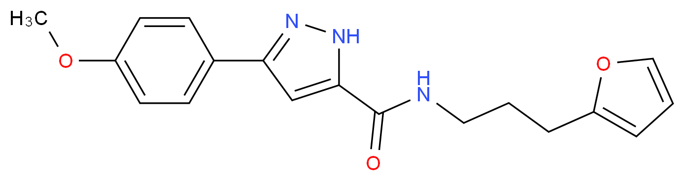 N-[3-(2-furyl)propyl]-3-(4-methoxyphenyl)-1H-pyrazole-5-carboxamide_Molecular_structure_CAS_)