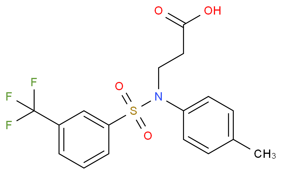 3-[p-Tolyl-(3-trifluoromethyl-benzenesulfonyl)-amino]-propionic acid_Molecular_structure_CAS_)