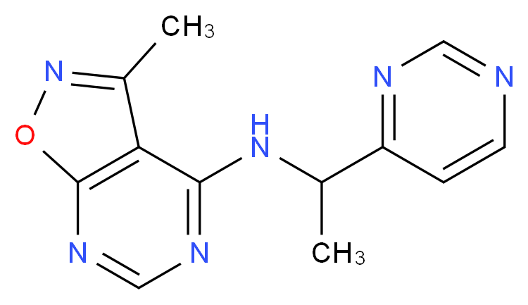 3-methyl-N-(1-pyrimidin-4-ylethyl)isoxazolo[5,4-d]pyrimidin-4-amine_Molecular_structure_CAS_)