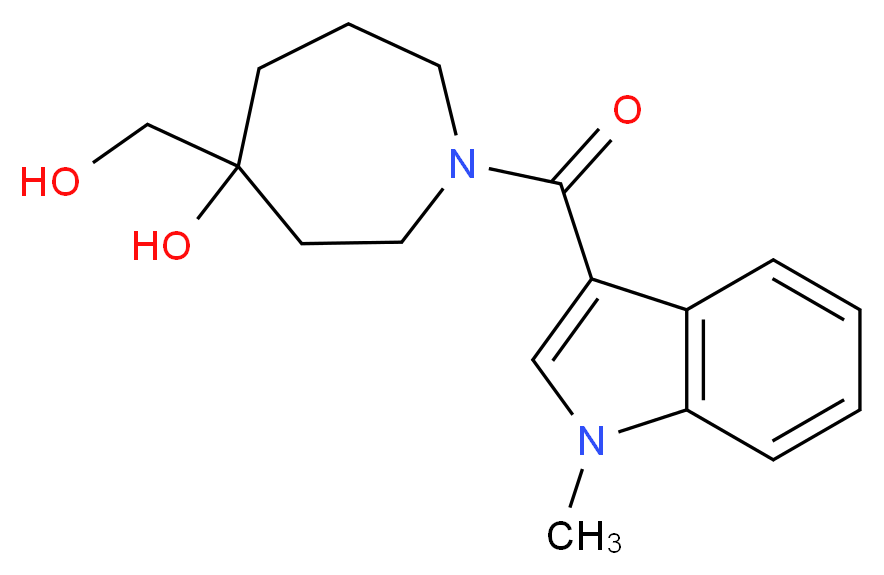 4-(hydroxymethyl)-1-[(1-methyl-1H-indol-3-yl)carbonyl]-4-azepanol_Molecular_structure_CAS_)