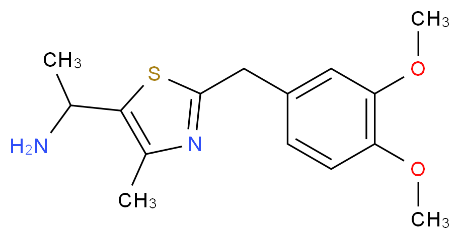 1-{2-[(3,4-dimethoxyphenyl)methyl]-4-methyl-1,3-thiazol-5-yl}ethan-1-amine_Molecular_structure_CAS_)