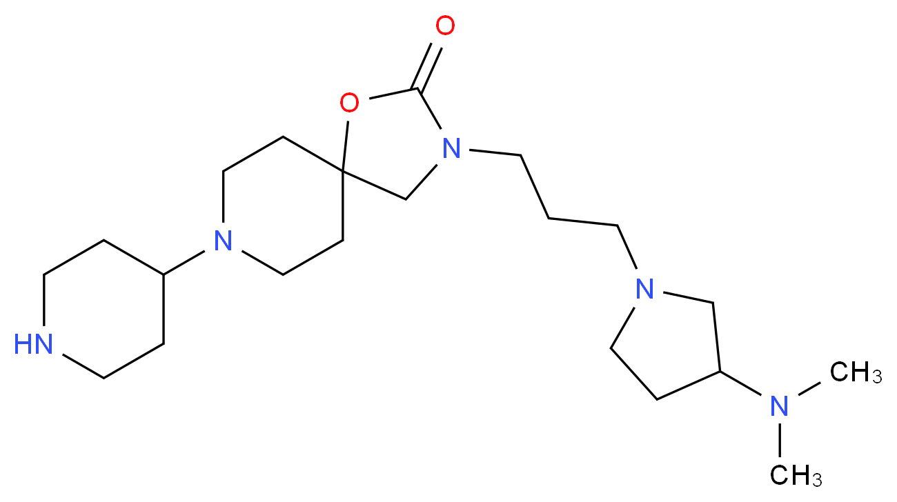 3-{3-[3-(dimethylamino)pyrrolidin-1-yl]propyl}-8-piperidin-4-yl-1-oxa-3,8-diazaspiro[4.5]decan-2-one_Molecular_structure_CAS_)