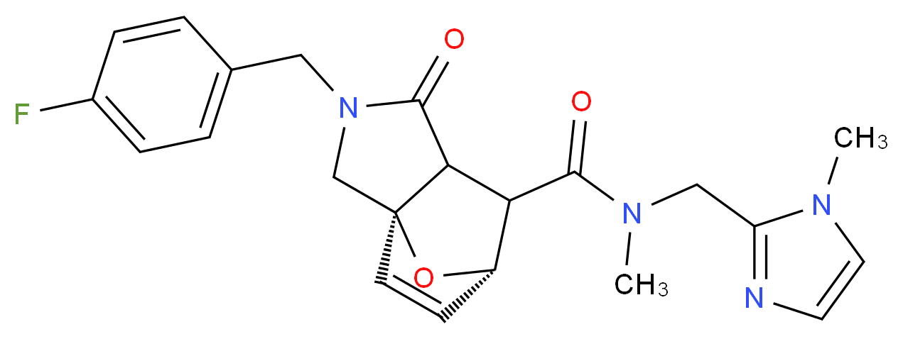 (3aR*,6S*)-2-(4-fluorobenzyl)-N-methyl-N-[(1-methyl-1H-imidazol-2-yl)methyl]-1-oxo-1,2,3,6,7,7a-hexahydro-3a,6-epoxyisoindole-7-carboxamide_Molecular_structure_CAS_)