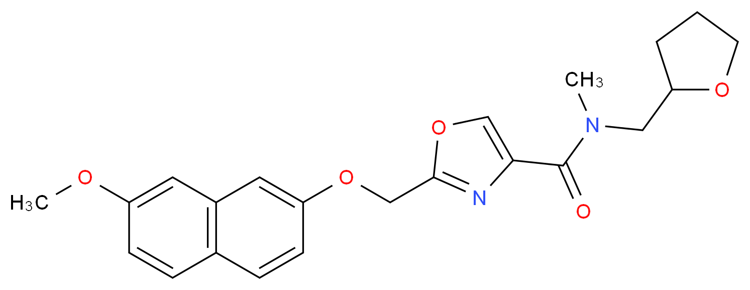 2-{[(7-methoxy-2-naphthyl)oxy]methyl}-N-methyl-N-(tetrahydrofuran-2-ylmethyl)-1,3-oxazole-4-carboxamide_Molecular_structure_CAS_)