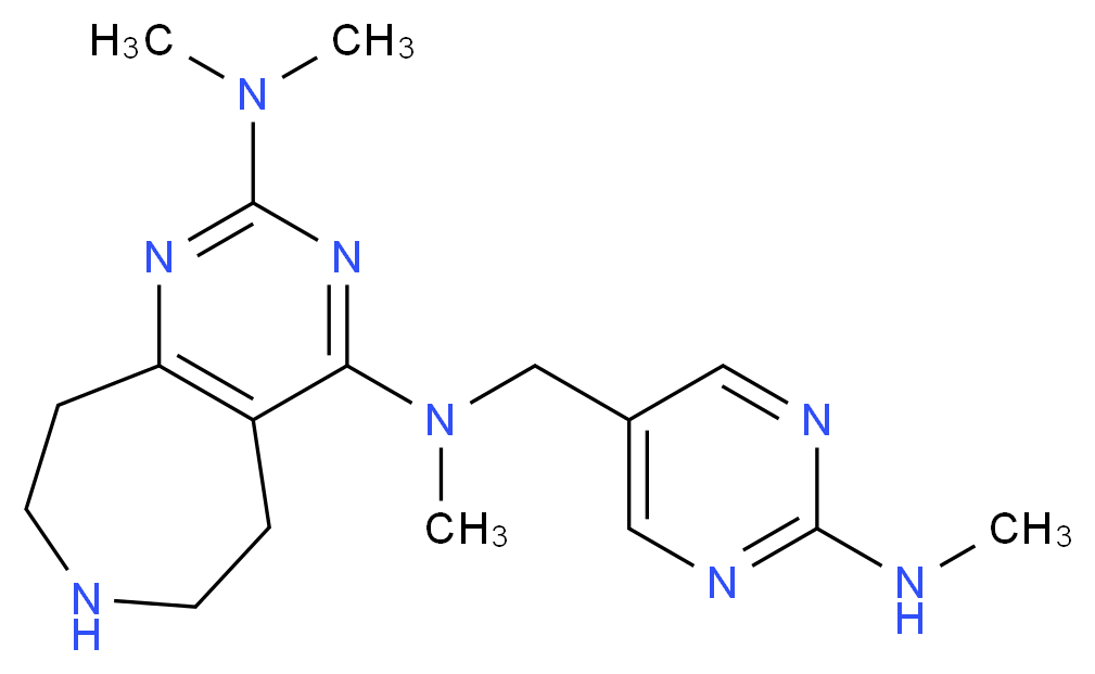 N~2~,N~2~,N~4~-trimethyl-N~4~-{[2-(methylamino)pyrimidin-5-yl]methyl}-6,7,8,9-tetrahydro-5H-pyrimido[4,5-d]azepine-2,4-diamine_Molecular_structure_CAS_)