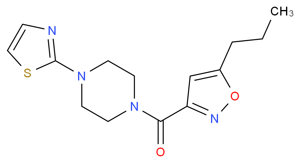 1-[(5-propyl-3-isoxazolyl)carbonyl]-4-(1,3-thiazol-2-yl)piperazine_Molecular_structure_CAS_)