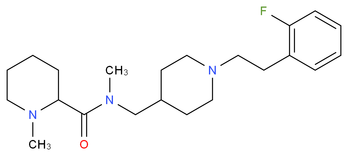 N-({1-[2-(2-fluorophenyl)ethyl]-4-piperidinyl}methyl)-N,1-dimethyl-2-piperidinecarboxamide_Molecular_structure_CAS_)