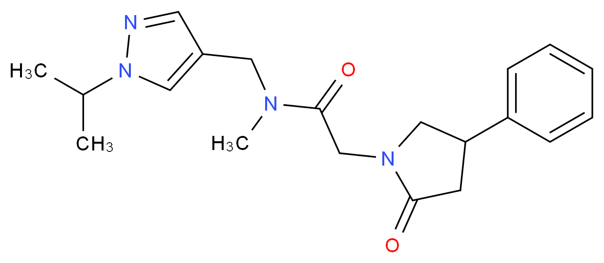 N-[(1-isopropyl-1H-pyrazol-4-yl)methyl]-N-methyl-2-(2-oxo-4-phenylpyrrolidin-1-yl)acetamide_Molecular_structure_CAS_)
