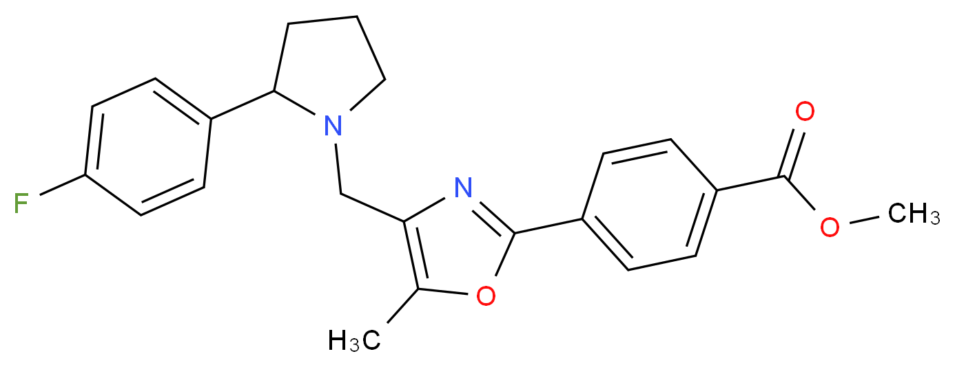 methyl 4-(4-{[2-(4-fluorophenyl)-1-pyrrolidinyl]methyl}-5-methyl-1,3-oxazol-2-yl)benzoate_Molecular_structure_CAS_)
