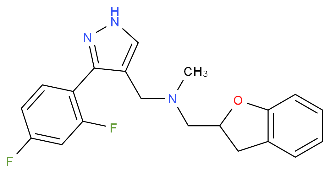 1-[3-(2,4-difluorophenyl)-1H-pyrazol-4-yl]-N-(2,3-dihydro-1-benzofuran-2-ylmethyl)-N-methylmethanamine_Molecular_structure_CAS_)