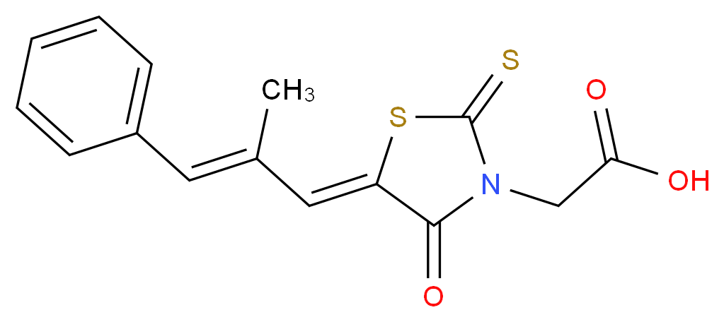 2-((Z)-5-((E)-2-methyl-3-phenylallylidene)-4-oxo-2-thioxothiazolidin-3-yl)acetic acid_Molecular_structure_CAS_)