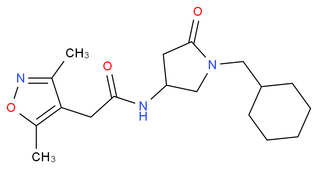 N-[1-(cyclohexylmethyl)-5-oxo-3-pyrrolidinyl]-2-(3,5-dimethyl-4-isoxazolyl)acetamide_Molecular_structure_CAS_)