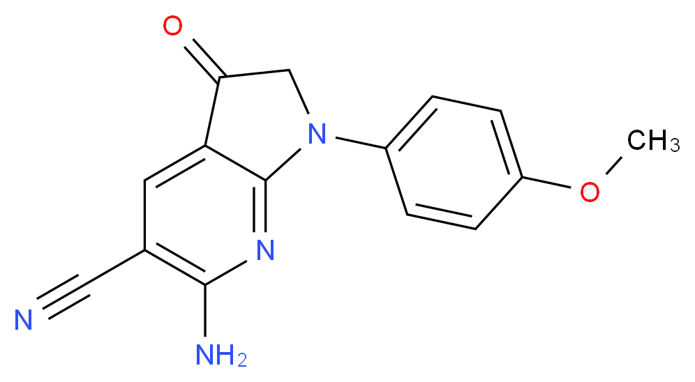 6-amino-1-(4-methoxyphenyl)-3-oxo-2,3-dihydro-1H-pyrrolo[2,3-b]pyridine-5-carbonitrile_Molecular_structure_CAS_)