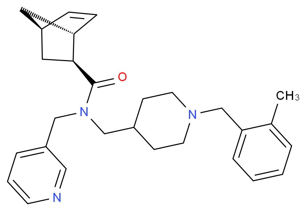 (1R*,2S*,4R*)-N-{[1-(2-methylbenzyl)-4-piperidinyl]methyl}-N-(3-pyridinylmethyl)bicyclo[2.2.1]hept-5-ene-2-carboxamide_Molecular_structure_CAS_)