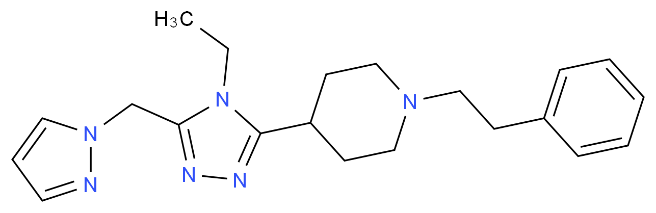 4-[4-ethyl-5-(1H-pyrazol-1-ylmethyl)-4H-1,2,4-triazol-3-yl]-1-(2-phenylethyl)piperidine_Molecular_structure_CAS_)