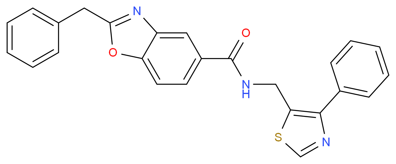 2-benzyl-N-[(4-phenyl-1,3-thiazol-5-yl)methyl]-1,3-benzoxazole-5-carboxamide_Molecular_structure_CAS_)