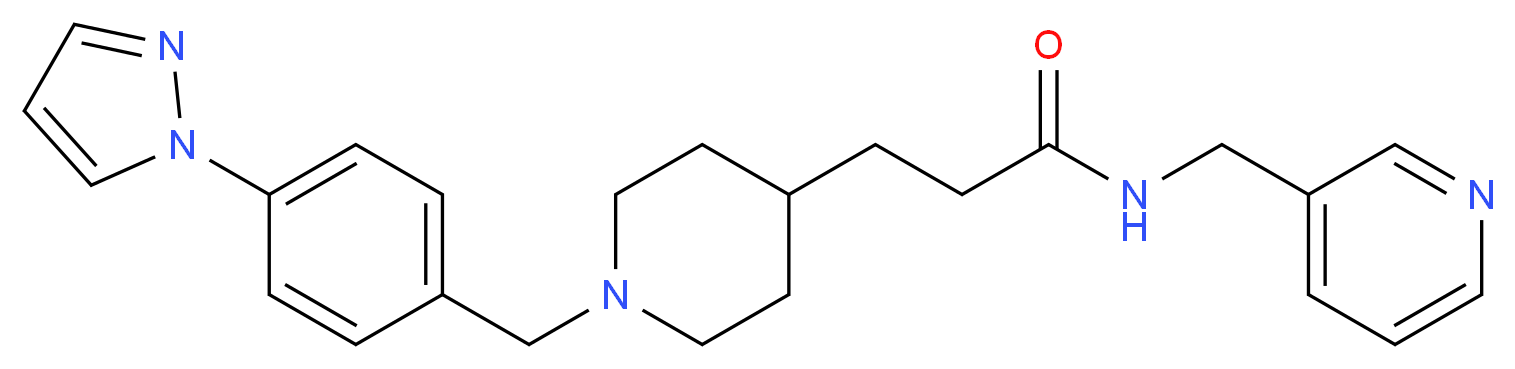 3-{1-[4-(1H-pyrazol-1-yl)benzyl]-4-piperidinyl}-N-(3-pyridinylmethyl)propanamide_Molecular_structure_CAS_)