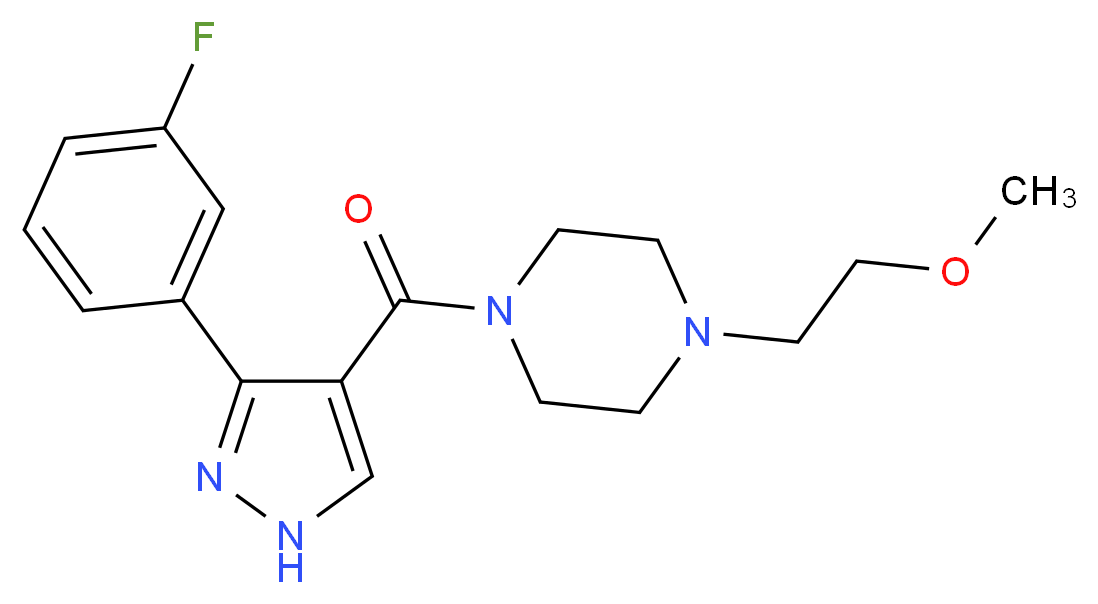 1-{[3-(3-fluorophenyl)-1H-pyrazol-4-yl]carbonyl}-4-(2-methoxyethyl)piperazine_Molecular_structure_CAS_)