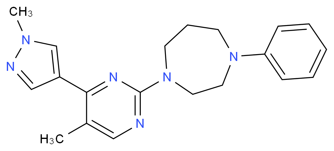 1-[5-methyl-4-(1-methyl-1H-pyrazol-4-yl)pyrimidin-2-yl]-4-phenyl-1,4-diazepane_Molecular_structure_CAS_)