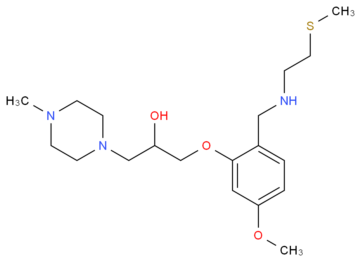 1-[5-methoxy-2-({[2-(methylthio)ethyl]amino}methyl)phenoxy]-3-(4-methyl-1-piperazinyl)-2-propanol_Molecular_structure_CAS_)