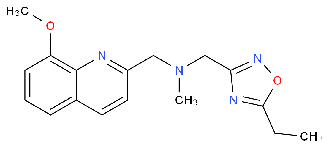 1-(5-ethyl-1,2,4-oxadiazol-3-yl)-N-[(8-methoxyquinolin-2-yl)methyl]-N-methylmethanamine_Molecular_structure_CAS_)