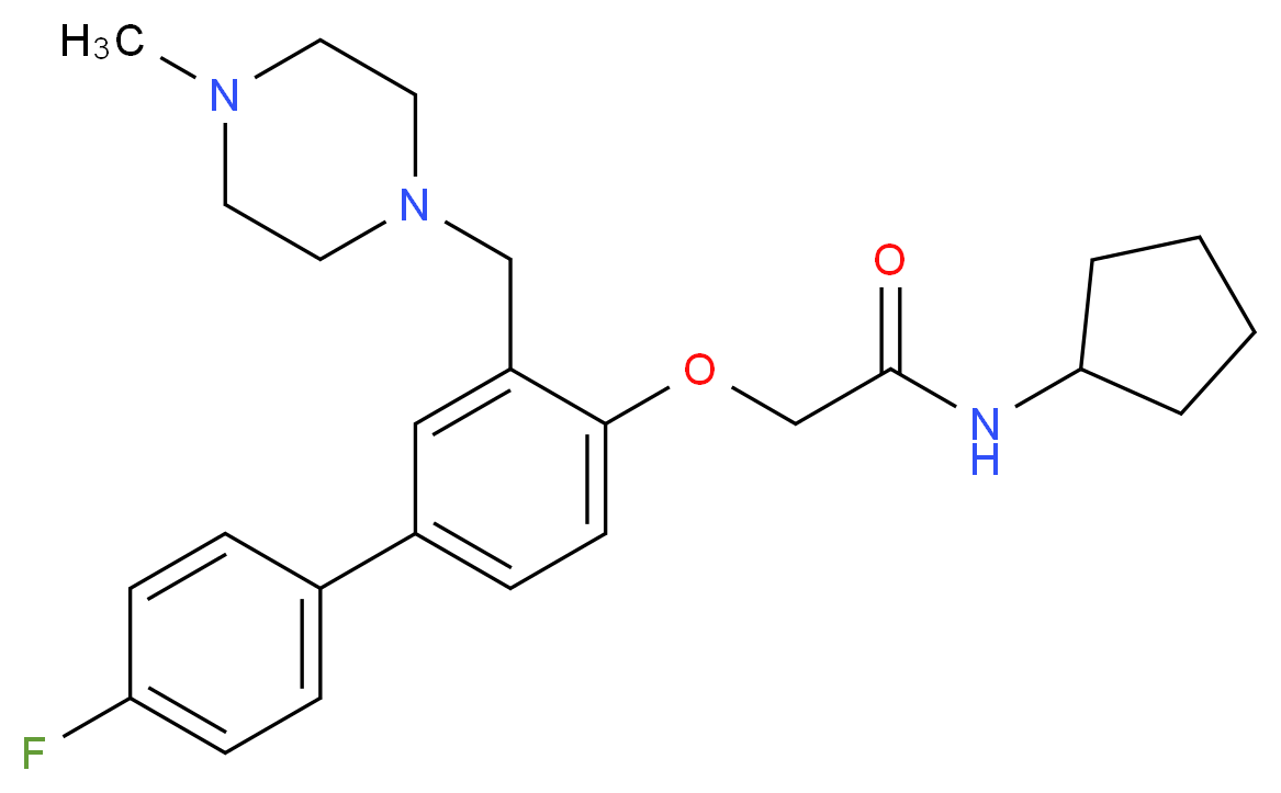 N-cyclopentyl-2-({4'-fluoro-3-[(4-methyl-1-piperazinyl)methyl]-4-biphenylyl}oxy)acetamide_Molecular_structure_CAS_)
